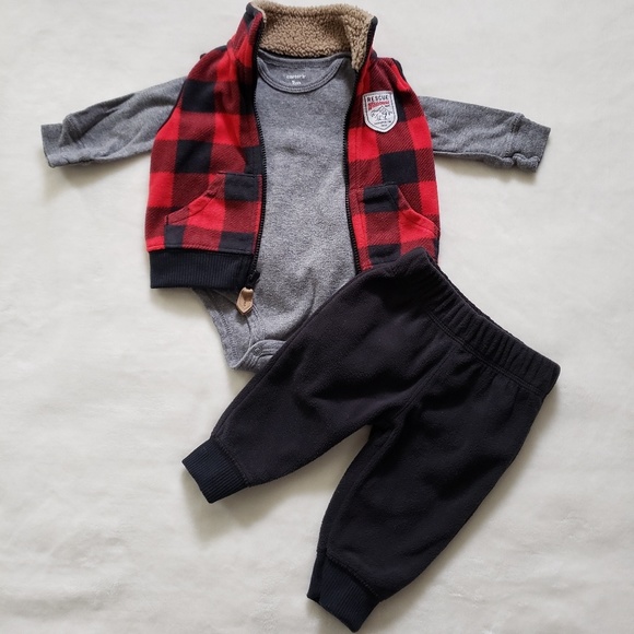 carter's buffalo plaid vest